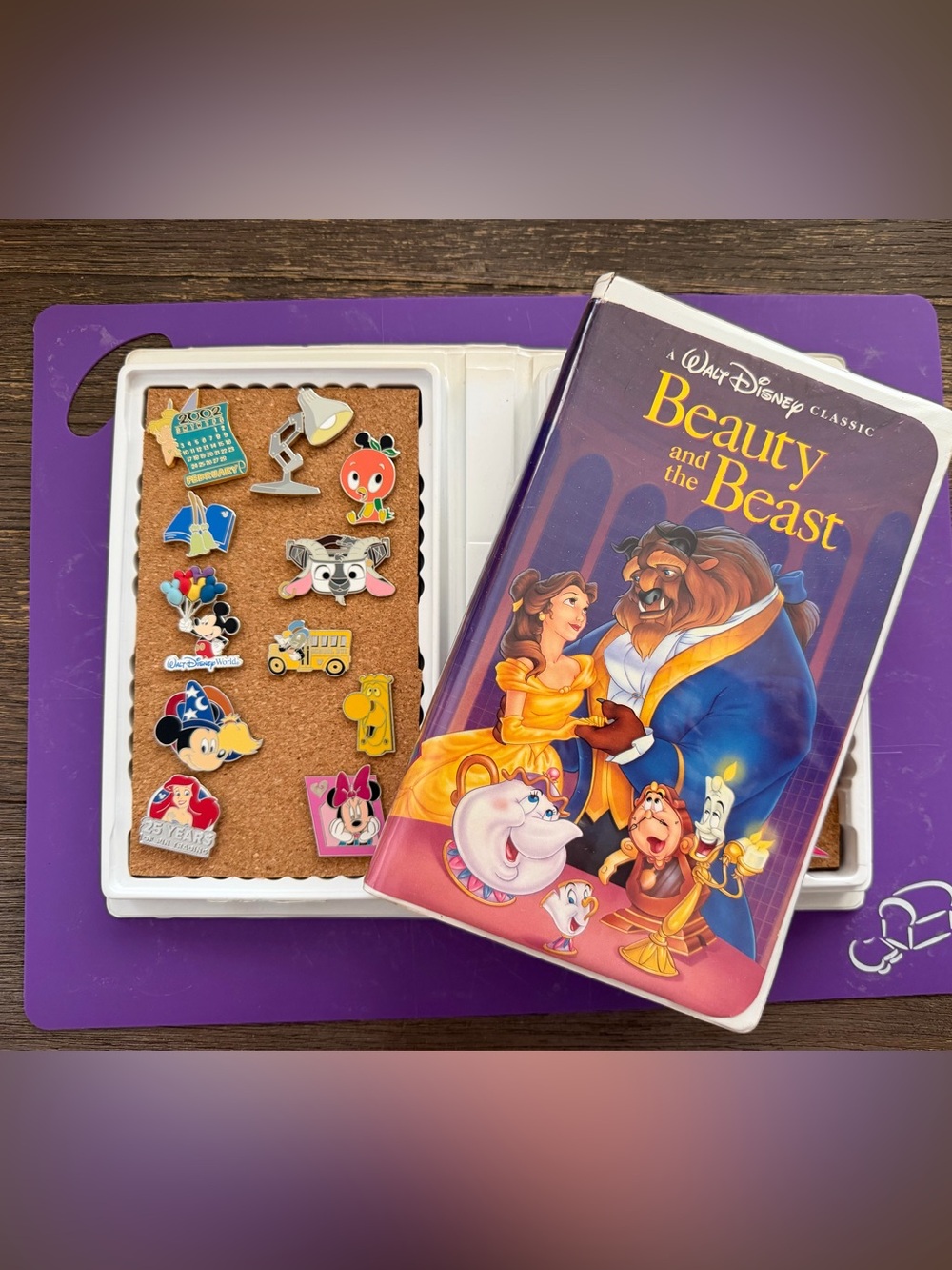🥀🎬 Vintage Disney Beauty and the Beast VHS Pin Board 🎬🥀